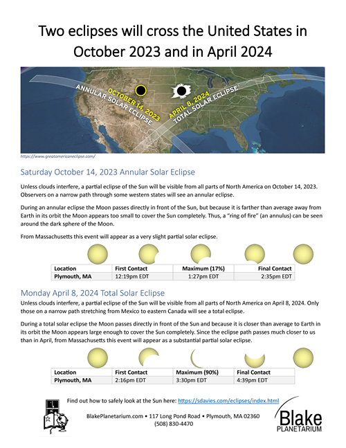 Two eclipses will cross the United States in October 2023 and April 2024